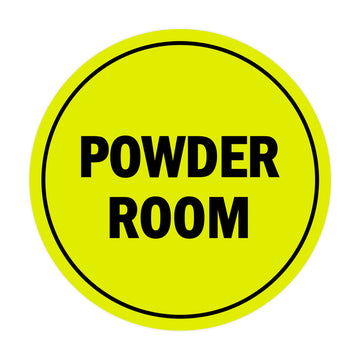 Signs ByLITA Circle Powder Room Sign